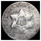 1853 Silver Three-Cent Piece ABOUT  UNCIRCULATED