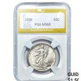 1936 Walking Liberty Half Dollar PGA MS66