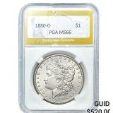 1880-O Morgan Silver Dollar PGA MS66