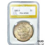 1881-S Morgan Silver Dollar PGA MS66