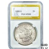 1880-S Morgan Silver Dollar PGA MS66