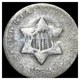 1852 Silver Three-Cent Piece ABOUT  UNCIRCULATED