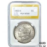 1902-O Morgan Silver Dollar PGA MS66