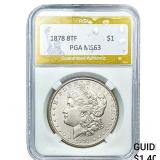 1878 8TF Morgan Silver Dollar PGA MS63