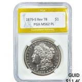1879-S Rev 78 Morgan Silver Dollar PGA MS62PL
