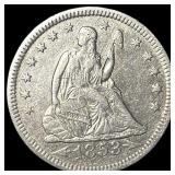 1853-O Arrows Seated Liberty Quarter CLOSELY  UNC