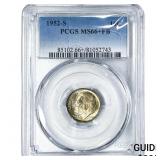 1952-S Roosevelt Dime PCGS MS66+ FB