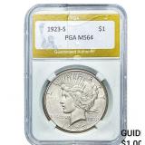 1923-S Silver Peace Dollar PGA MS64