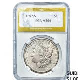 1897-S Morgan Silver Dollar PGA MS64