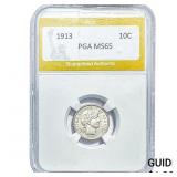 1913 Barber Dime PGA MS65