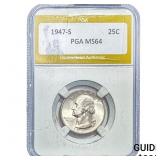 1947-S Washington Silver Quarter PGA MS64