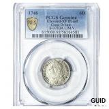 1746 Great Britain George II Silver 6 Pence PCGS X
