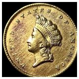 1855 Gold $1 Indian Princess Type 2 CHOICE AU