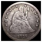 1875 Seated Liberty Quarter ABOUT  UNCIRCULATED