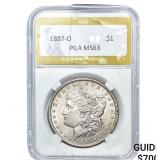 1887-O Morgan Silver Dollar PGA MS63