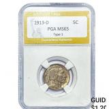 1913-D Buffalo Nickel PGA MS65 Type 1