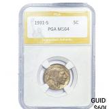 1931-S Buffalo Nickel PGA MS64