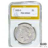 1925-S Silver Peace Dollar PGA MS63