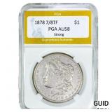 1878 7/8TF Morgan Silver Dollar PGA AU58 Strong