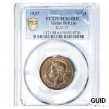 1937 Great Britain Copper 1/2 Penny PCGS MS64 RB