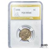 1936 Buffalo Nickel PGA MS66