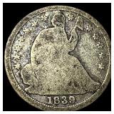 1839 Silver Seated Liberty Half Dime NICELY  CIRC
