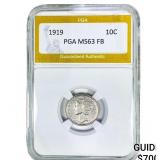 1919 Mercury Silver Dime PGA MS63FB