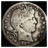 1909-O Silver Barber Quarter LIGHTLY  CIRCULATED