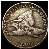 1858 Copper-Nickel Flying Eagle Cent CLOSELY  UNC