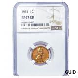 1951 Wheat Cent NGC PF67 RD