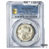 1953 Panama Silver 1/2 Balboa KM-20 PCGS MS65