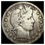 1909-D Barber Silver Quarter NEARLY  UNCIRCULATED