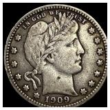 1909-S Silver Barber Quarter NEARLY  UNCIRCULATED