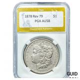 1878 Rev 79 Morgan Silver Dollar PGA AU58