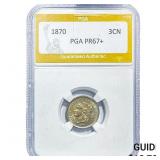 1870 Nickel Three Cent PGA PR67+