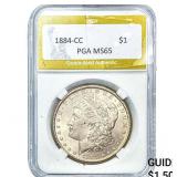 1884-CC Morgan Silver Dollar PGA MS65
