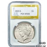 1923-S Silver Peace Dollar PGA MS66