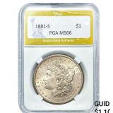 1881-S Morgan Silver Dollar PGA MS66