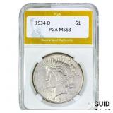 1934-D Silver Peace Dollar PGA MS63