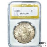 1880-S Morgan Silver Dollar PGA MS66