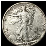 1918-S Silver Walking Liberty Half Dollar  NEARLY