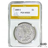 1889-S Morgan Silver Dollar PGA MS63