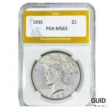1935 Silver Peace Dollar PGA MS63
