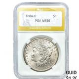 1884-O Morgan Silver Dollar PGA MS66