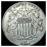 1869 Shield Nickel CLOSELY UNCIRCULATED