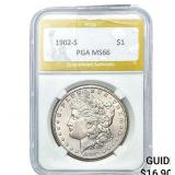 1902-S Morgan Silver Dollar PGA MS66