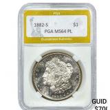 1882-S Morgan Silver Dollar PGA MS64PL