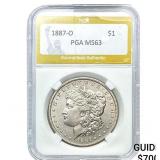 1887-O Morgan Silver Dollar PGA MS63