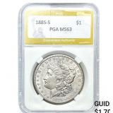 1885-S Morgan Silver Dollar PGA MS63