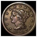 1853 Braided Hair Large Cent CHOICE AU